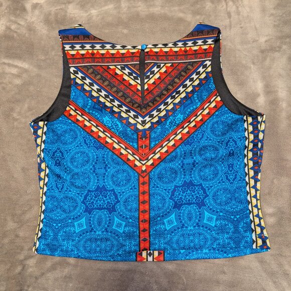 Bisou Bisou Sleeveless Top Multicolor Geometric Design Size L - Picture 3 of 11
